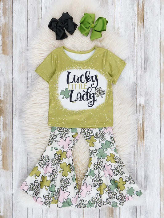 Saint Patrick's Day Lucky little lady clothing set preorder