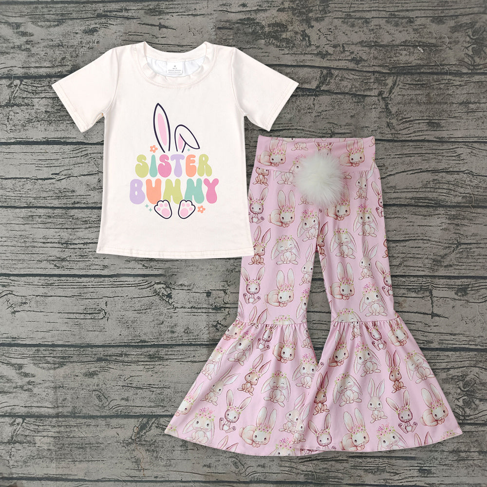 sister bunny shirt matching bell bottoms outfit preorder