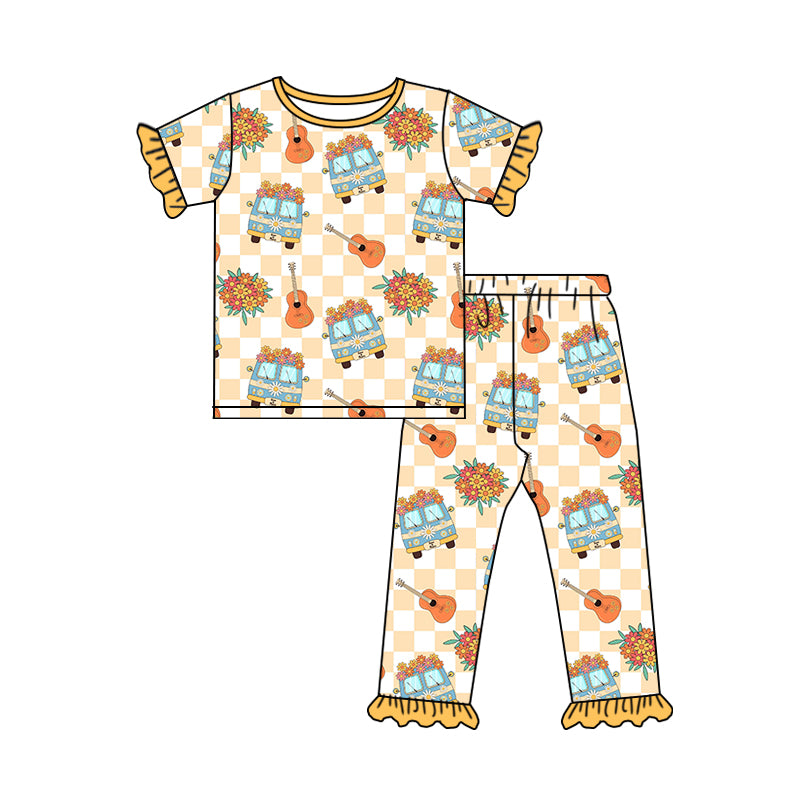 girls school car guitar floral outfit preorder