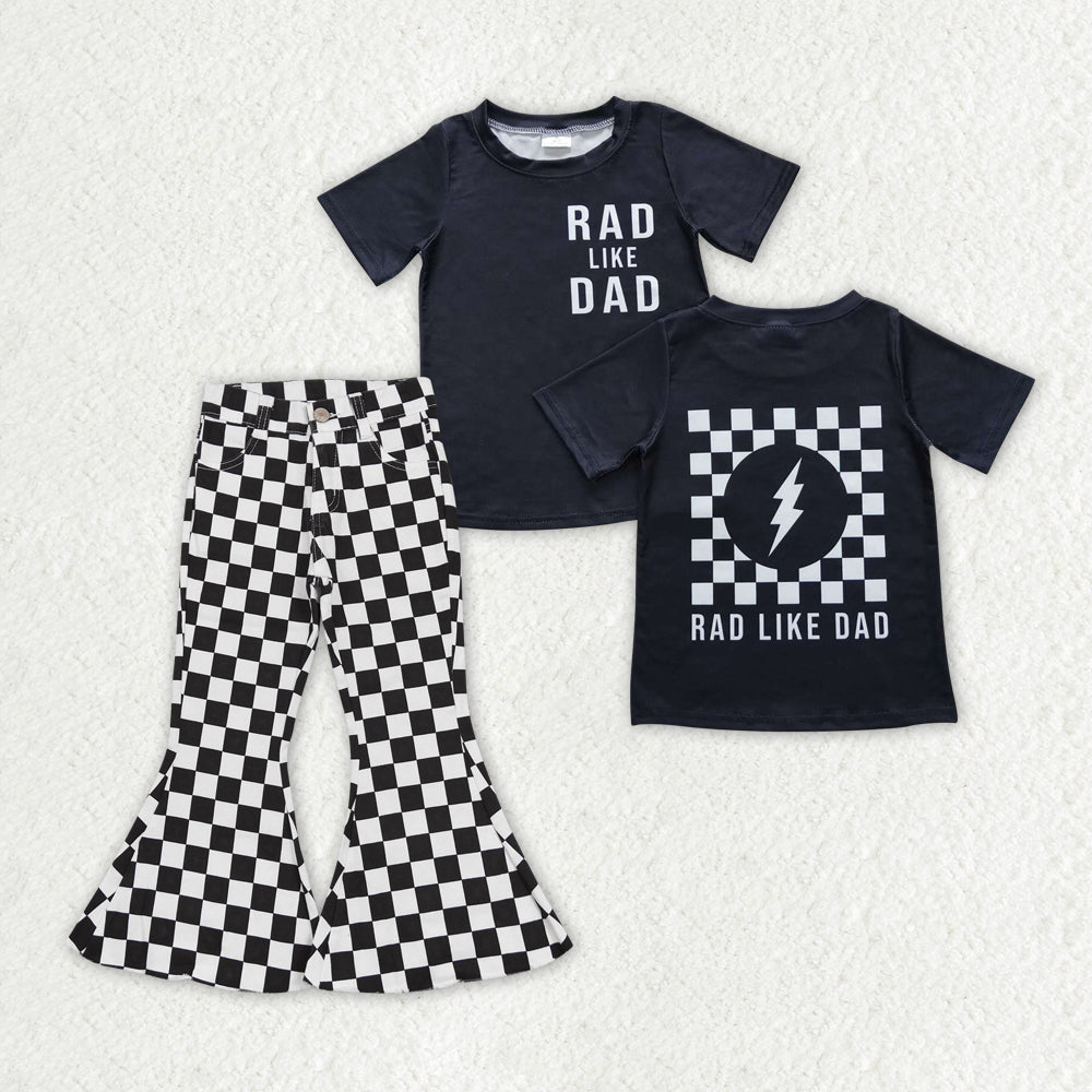 Rad like my daddy black top black checkered jeans pants outfit