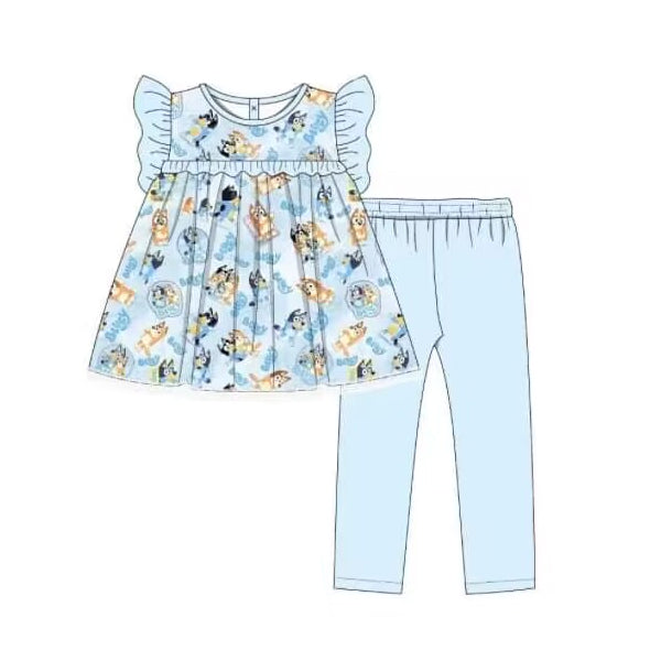 blue cartoon top matching pants outfit preorder