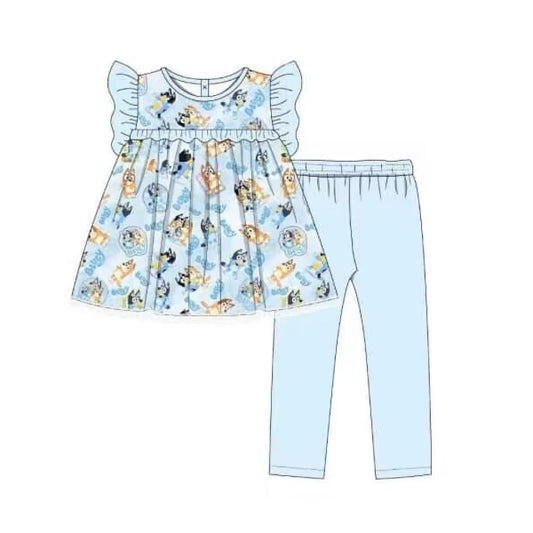blue cartoon top matching pants outfit preorder