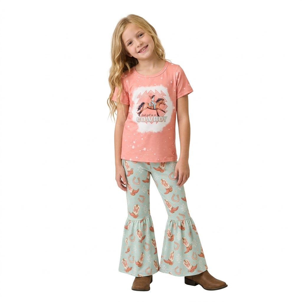 baby girls cowboy western bell bottoms outfit