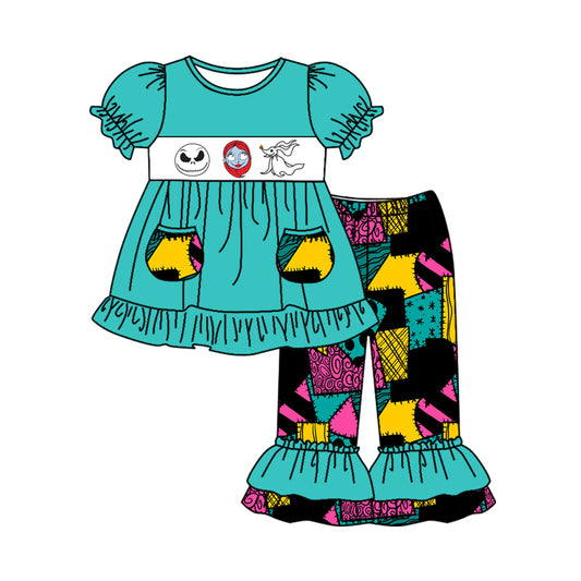 baby girl short sleeve halloween ghost pocke outfit preorder