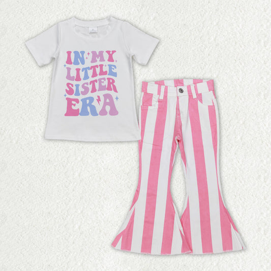country music singer shirt pink stripes denim pants outfit baby clothes
