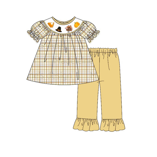 baby girl thanksgiving turkey matching pants outfit preorder