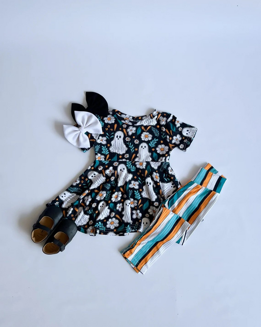baby girls halloween ghost floral clothing set preorder