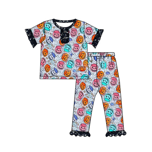 baby girl clothes halloween pumpkin short sleeve outfit
