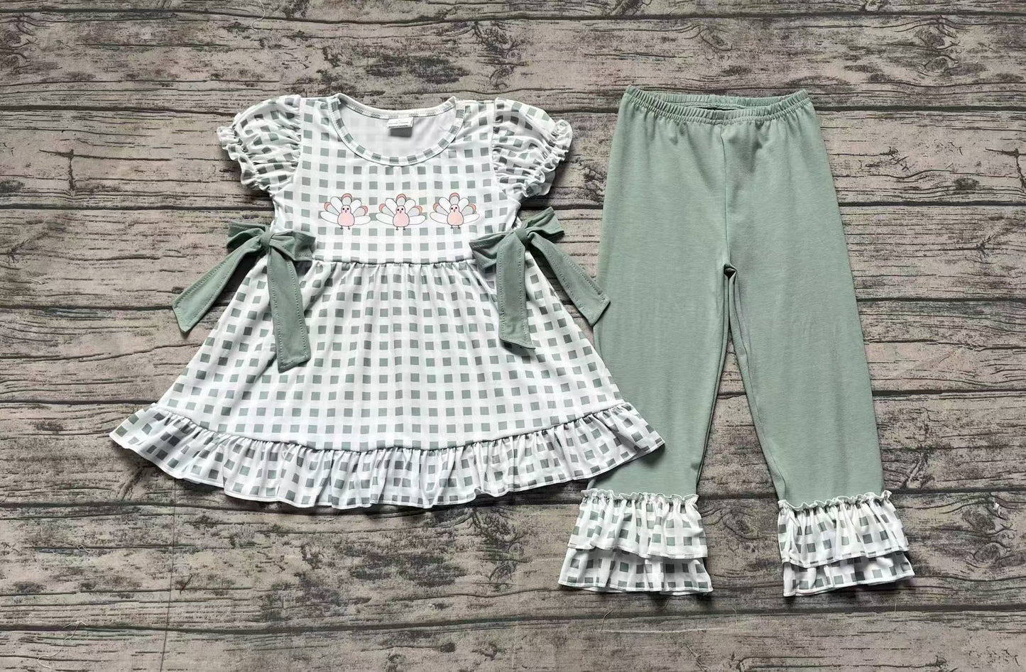 Thanksgiving turkey baby girl holiday clothes preorder