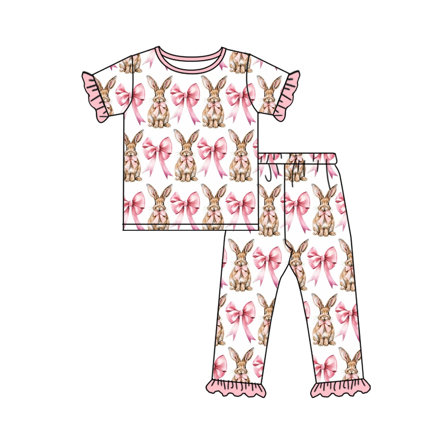 Easter bunny pink bow wholesale clothes preorder