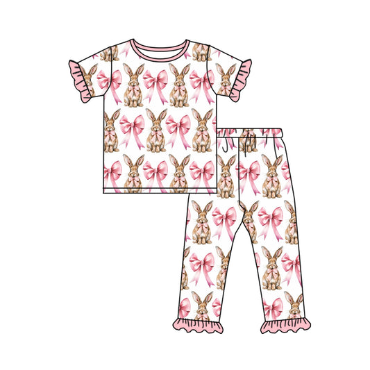 Easter bunny pink bow wholesale clothes preorder