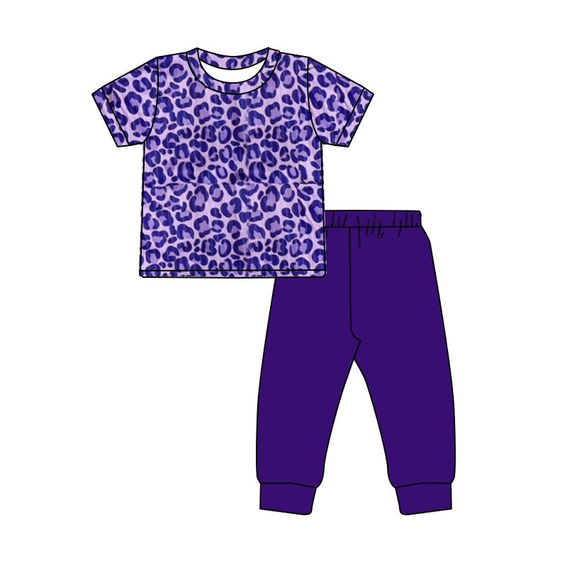 Purple cheetah top matchinig leggings girls clothes preorder