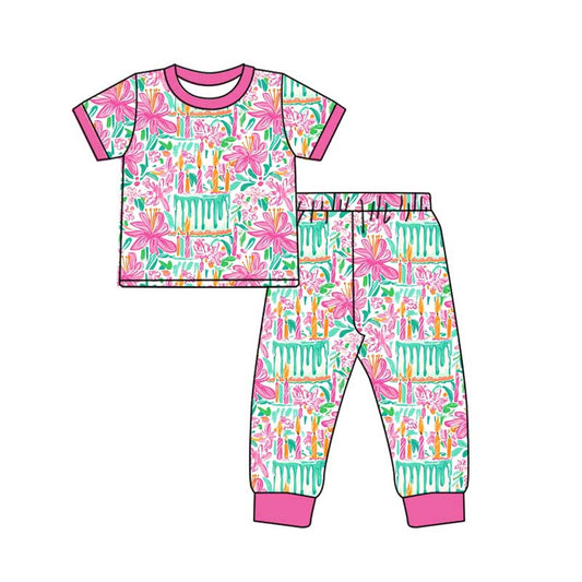 Floral print baby girls summer clothes preorder
