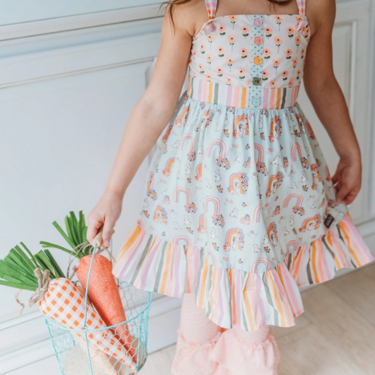 Happy Easter bunny design baby girls outfit preorder