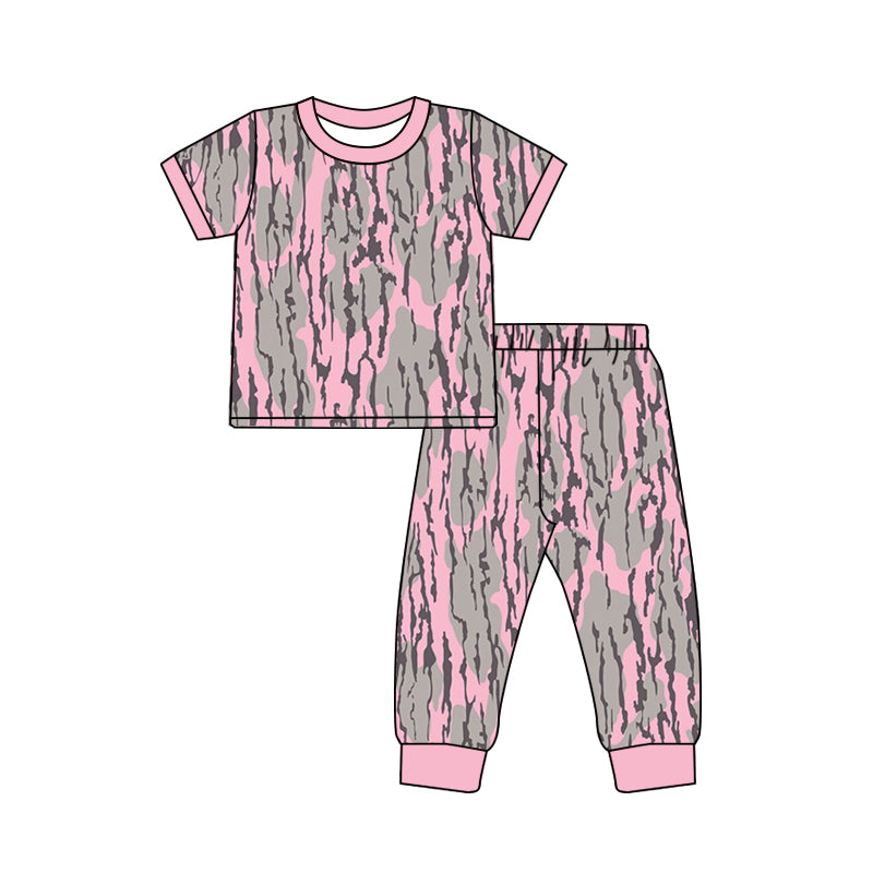 baby girl pink camo short sleeve outfit preorder