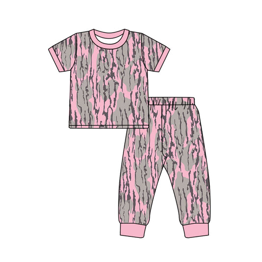 baby girl pink camo short sleeve outfit preorder