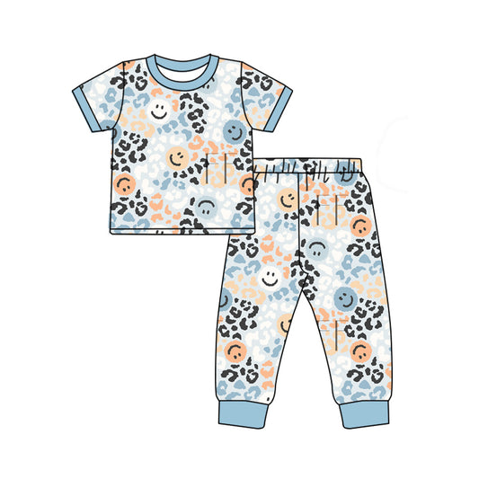 baby girl smile face cheetah matching pants outfit preorder
