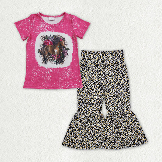 Western horse top cheetah pants girls clothes