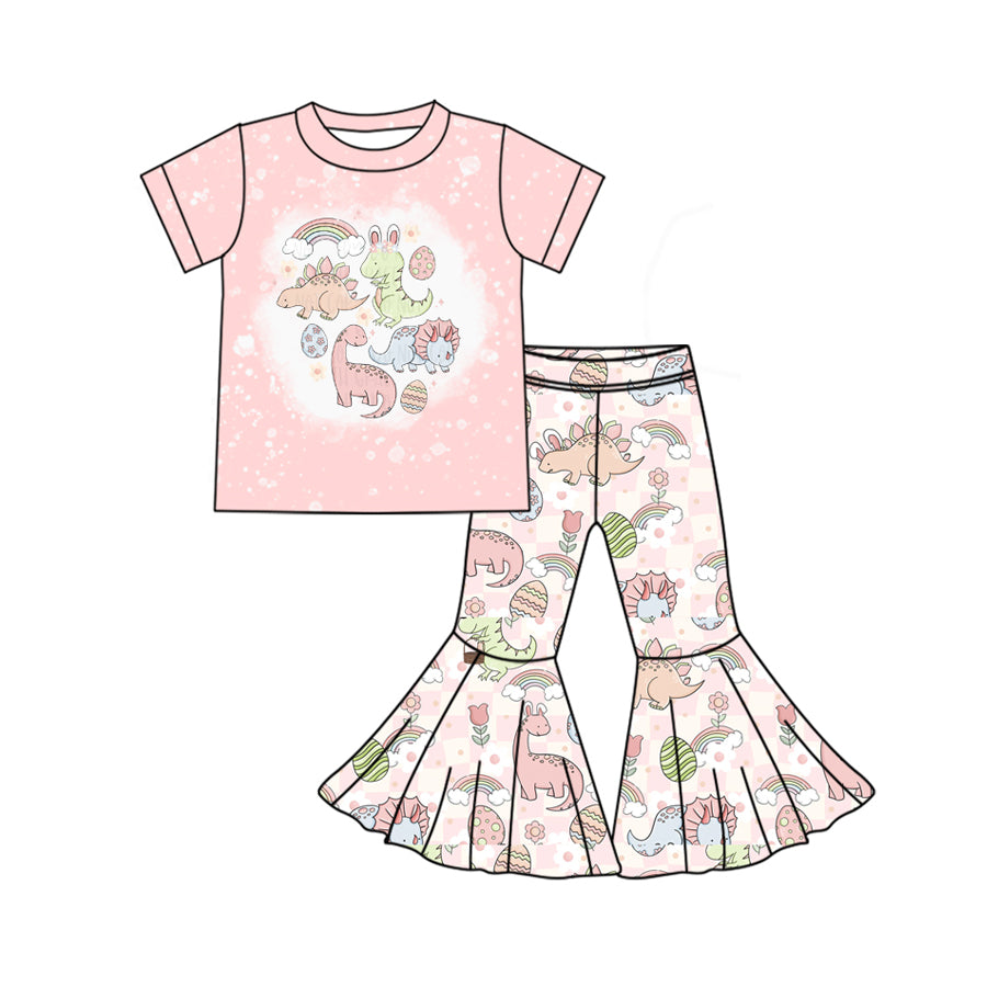 Easter egg dinosaur girls bell bottoms clothes preorder