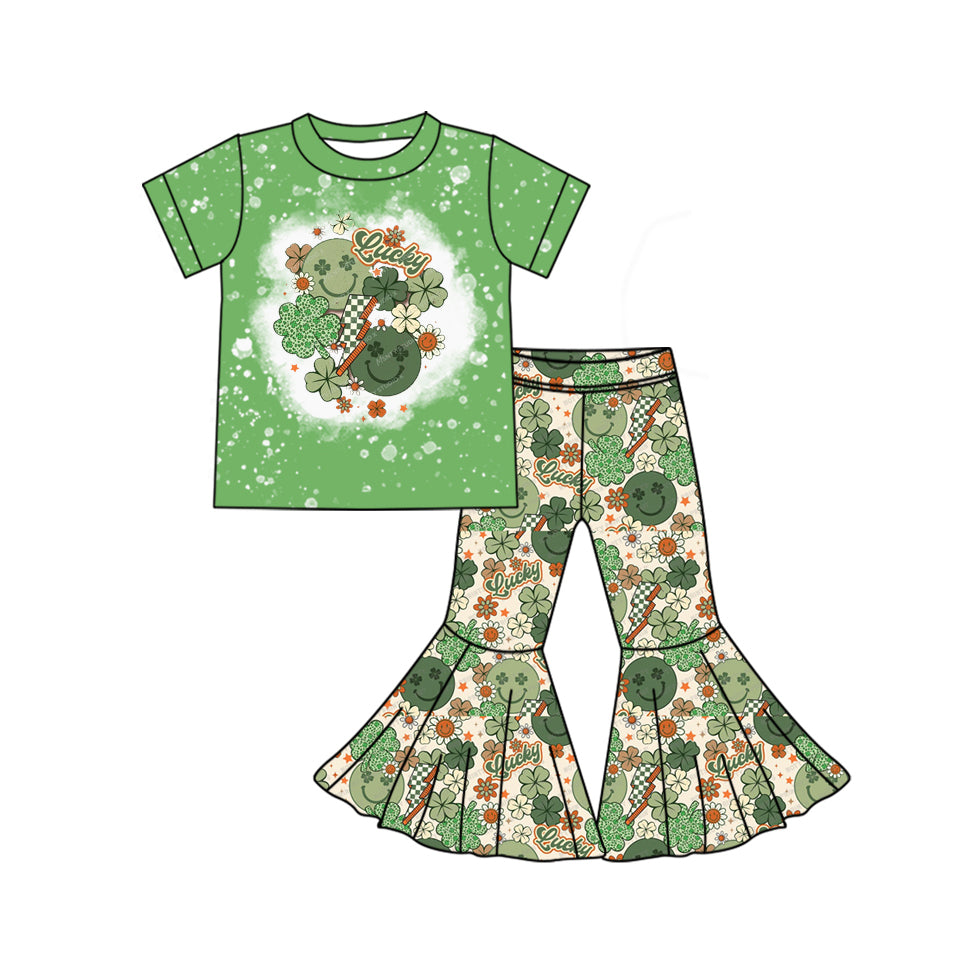 Saint Patrick's Day lucky charm baby girls outfit preorder