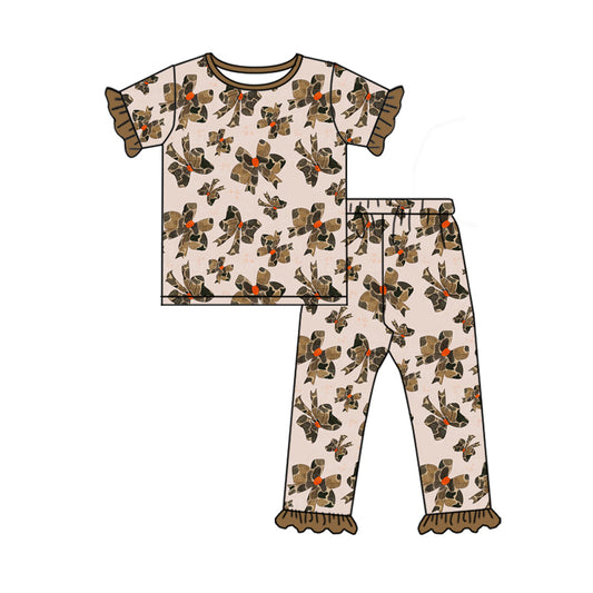 Baby girl camo bow long sleeve clothes preorder