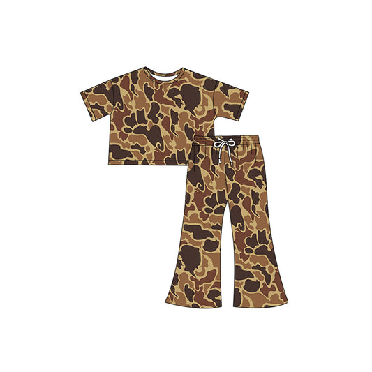 Baby girls dark brown camouflage matching clothes preorder