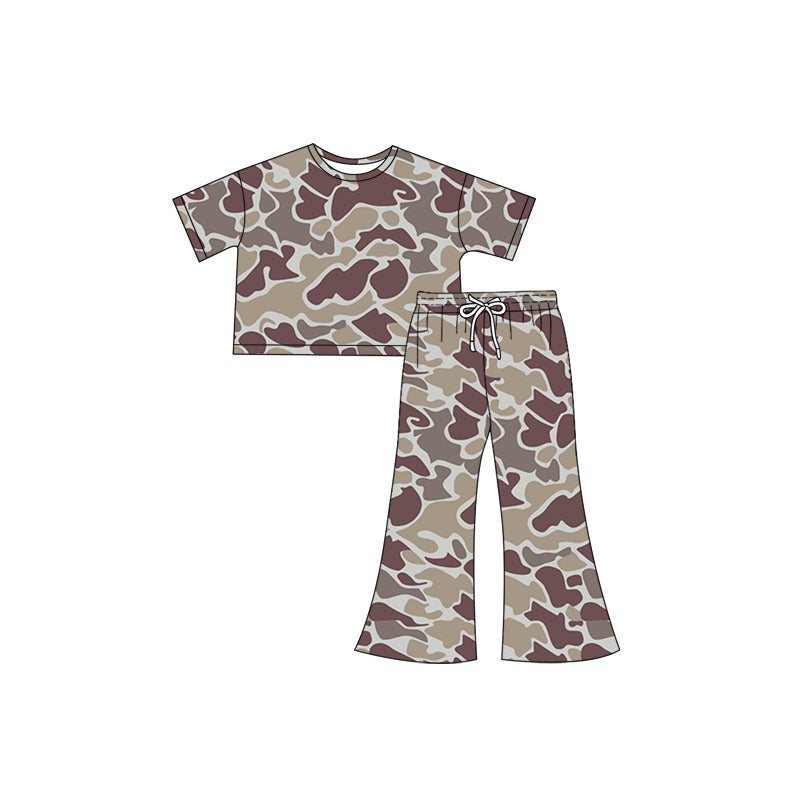 Baby girls  grey brown camouflage matching clothes preorder