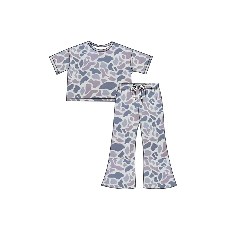 Baby girls  grey camo matching clothes preorder