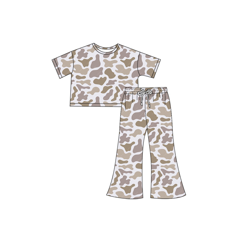 Baby girls light grey camo matching clothes preorder