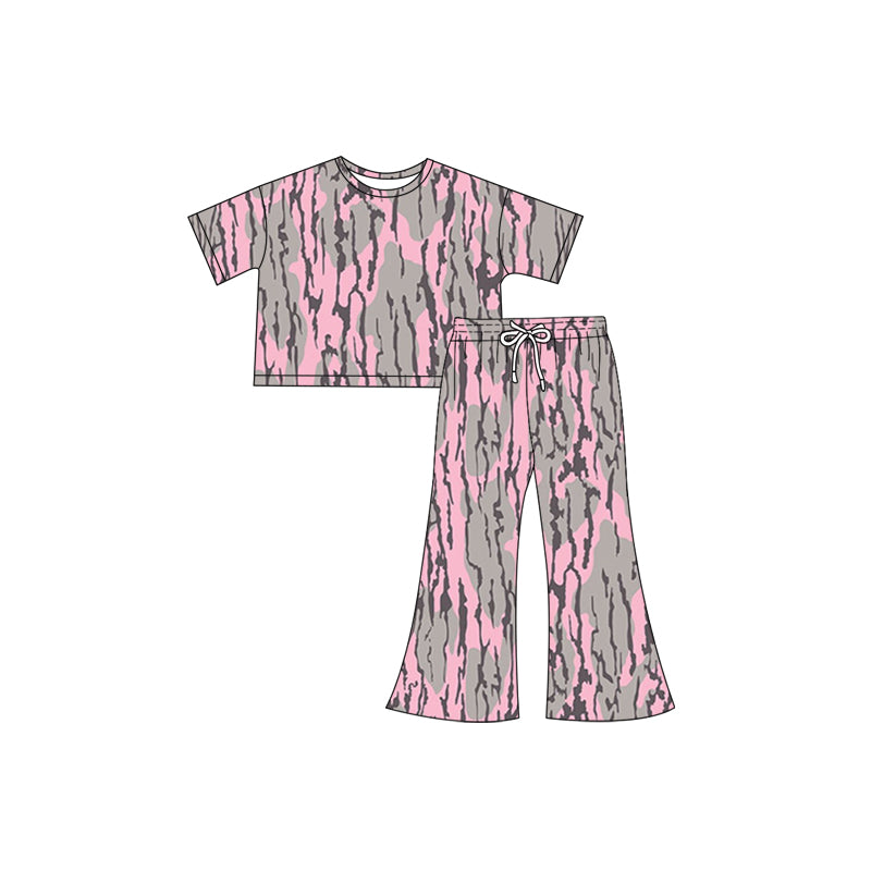 Baby girls grey pink camo matching clothes preorder