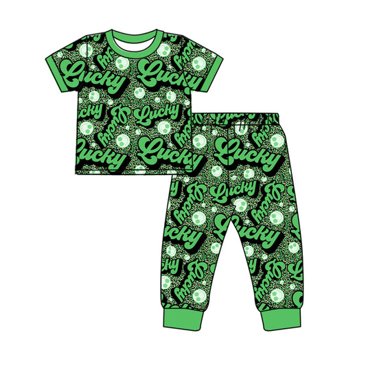 baby girl Saint Patrick's Day lucky charm pajama set outfit preorder