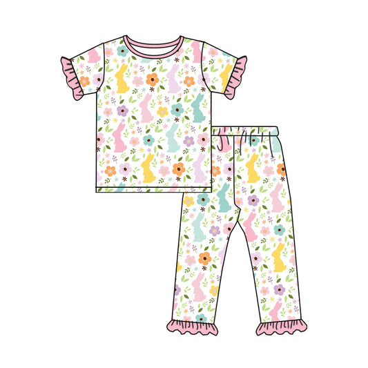 baby girls Easter bunny floral top matching pants outfit preorder