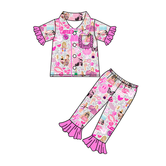 Girs coumtry music singer short sleeve pajama set preorder