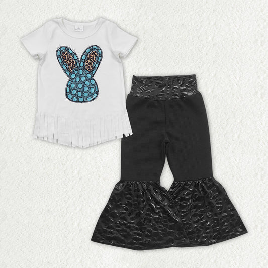 Easter bunny shirt black bell bottoms clothes set