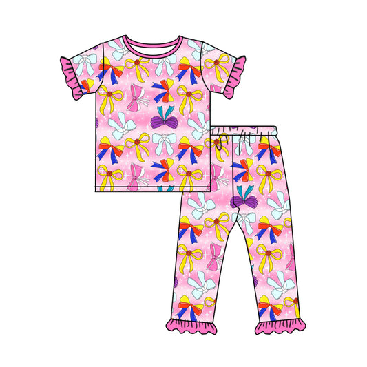 Girls colorful bow summer bell bottoms outfit preorder