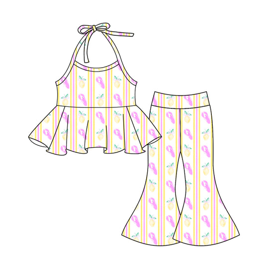 Girls crawfish top matching bell bottom clothes set preorder