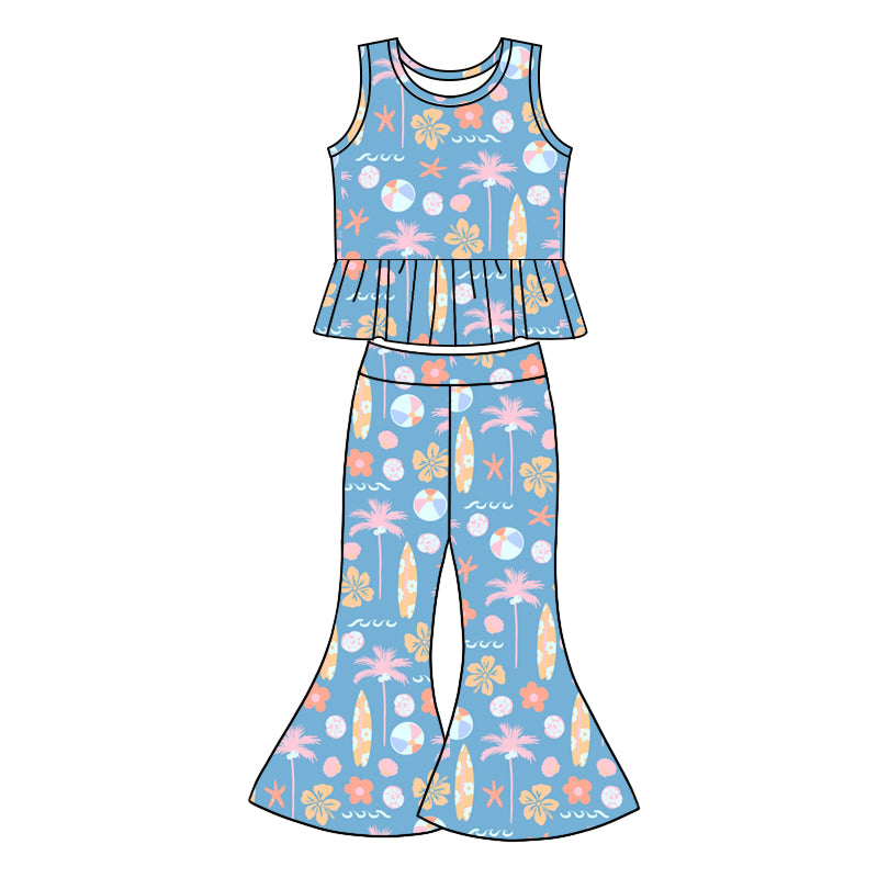 Baby girls summer beach bell bottoms outfit