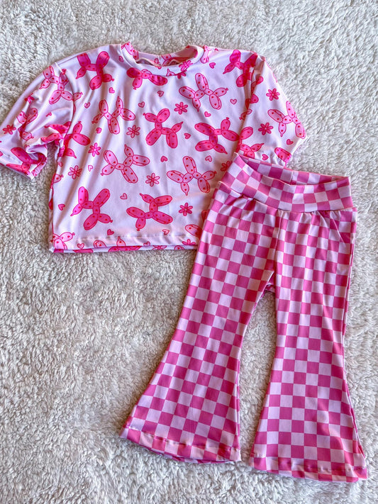 Baby girl hot pink dog design summer clothes preorder