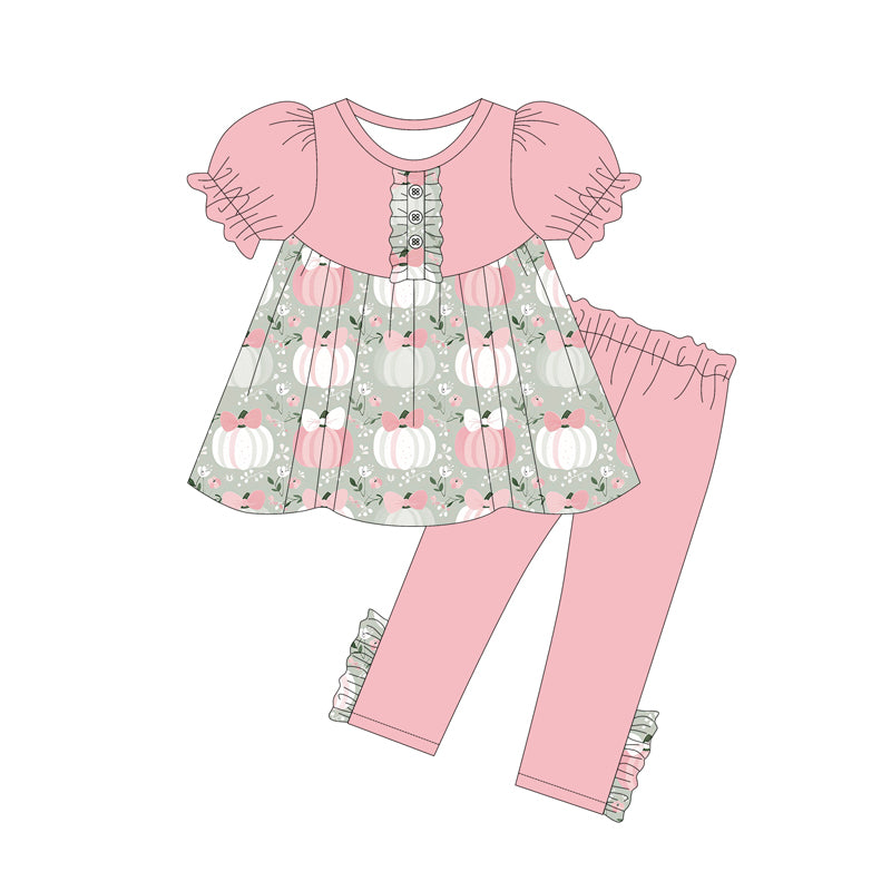 Hot sale baby girls pumpkin design clothes preorder
