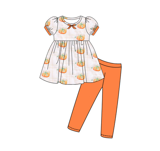 Fall pumpkins shirt matching pants girls fall clothes preorder