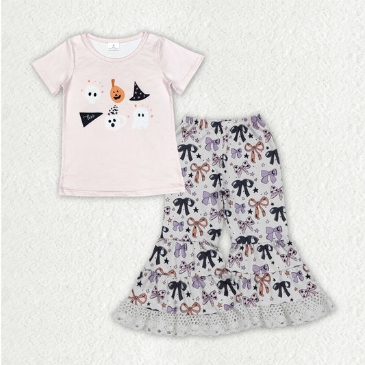Halloween ghost shirt matching pants girls clothes