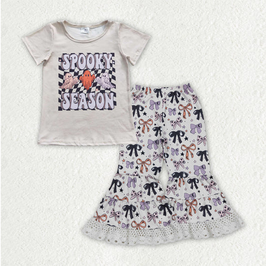 Halloween season shirt matching pants girls clothes