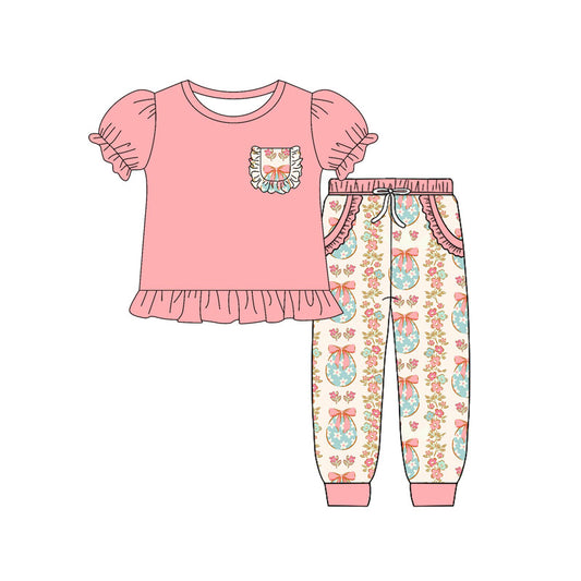 Easter floral egg shirt matching pants pajama set preorder
