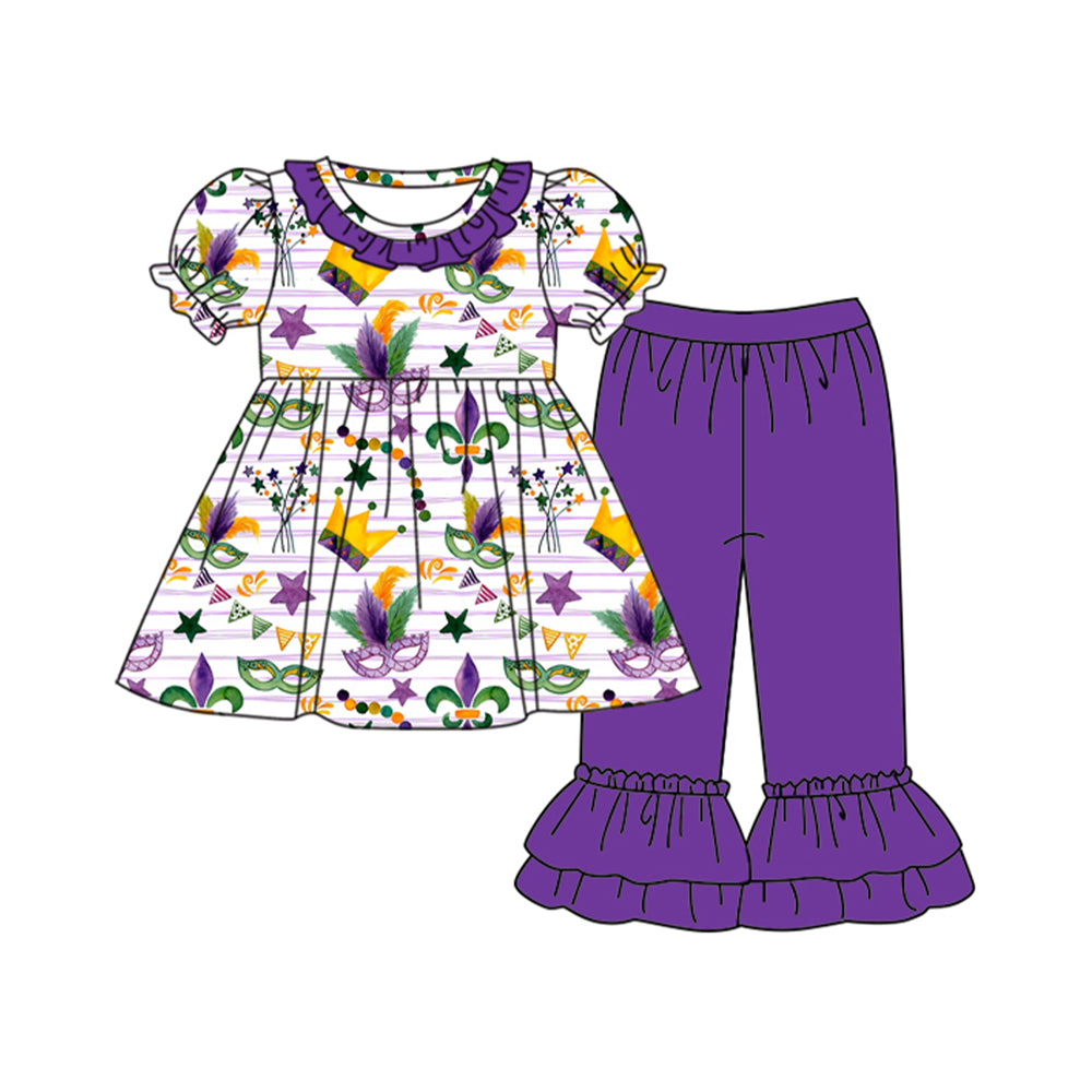 Mardi Gras mask shirt matching pants pants outfit preorder