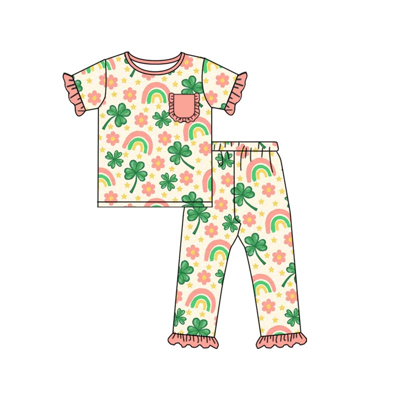 Saint Patrick's Day shirt matching pants girls pajama set outfit preorder