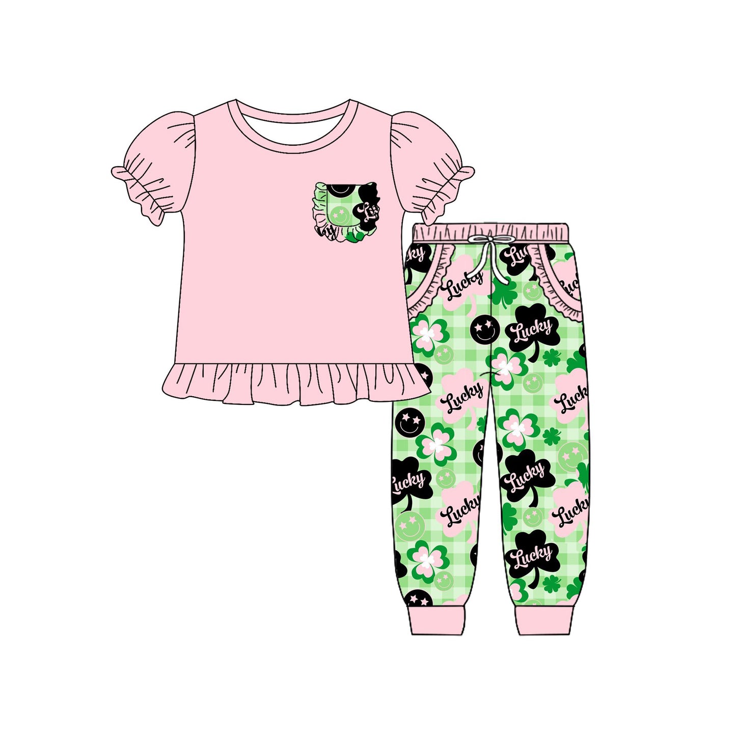 Saint Patrick's Day girls short sleeve outfit preorder
