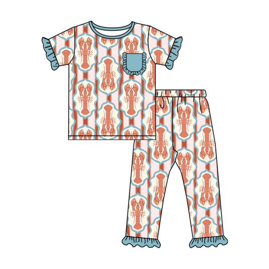 Girls crawfish short sleeve outfit preorder