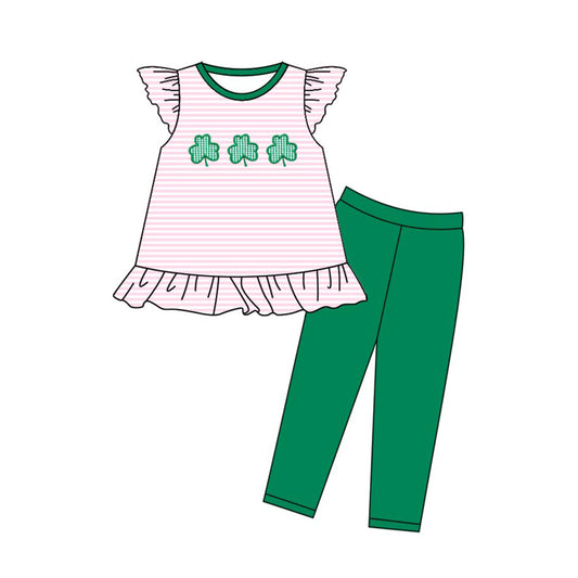Girls Saint Patrick's Day top matching pants outfit preorder