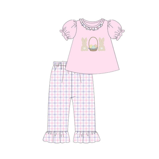 Easter bunny top matching pants kids girls short sleeve outfit preorder