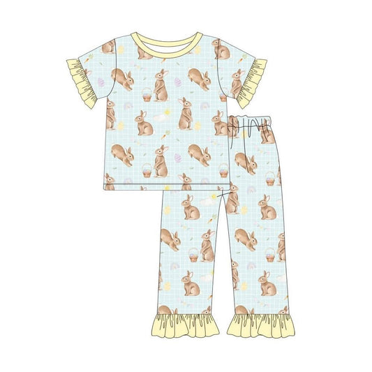 Easter eggs top matching pants kids girls short sleeve outfit preorder